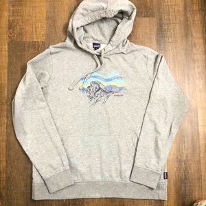 Patagonia grey hoodie, excellent condition!
